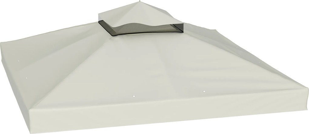 Outsunny Cobertura para Gazebo de Jardim 3x3 m UPF30+ a 2 Níveis em Poliéster Cinza Claro | Aosom Portugal