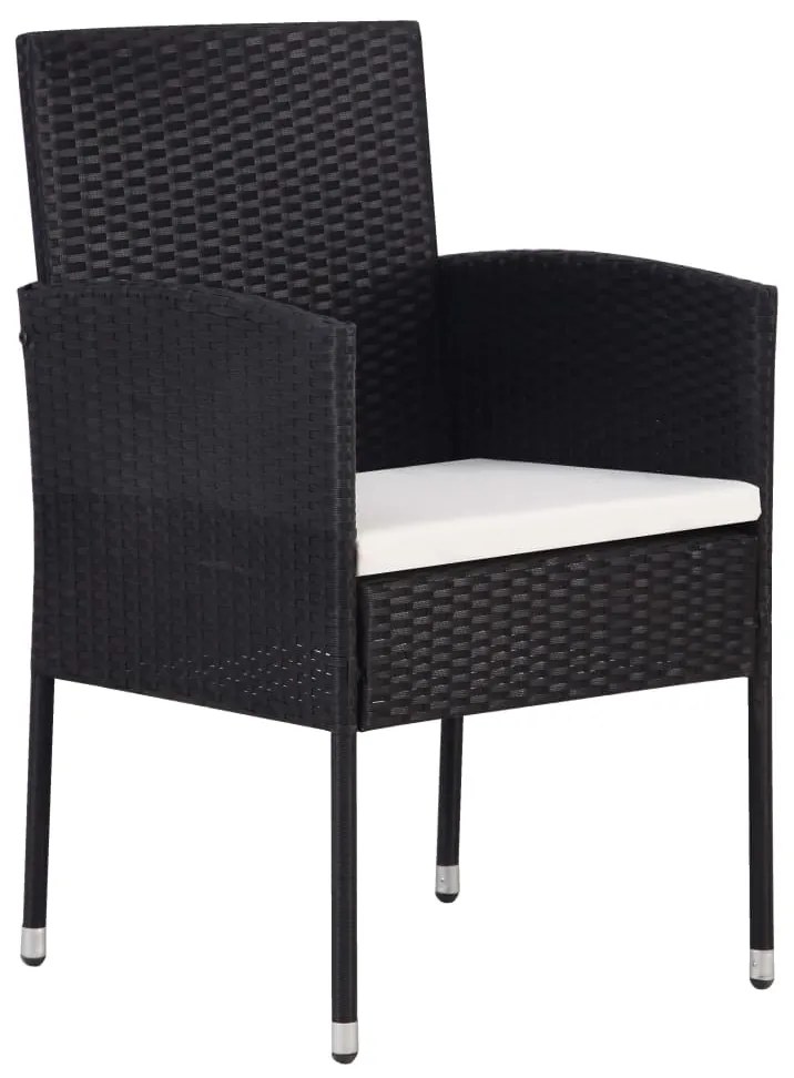 5 pcs conjunto de jantar para jardim preto