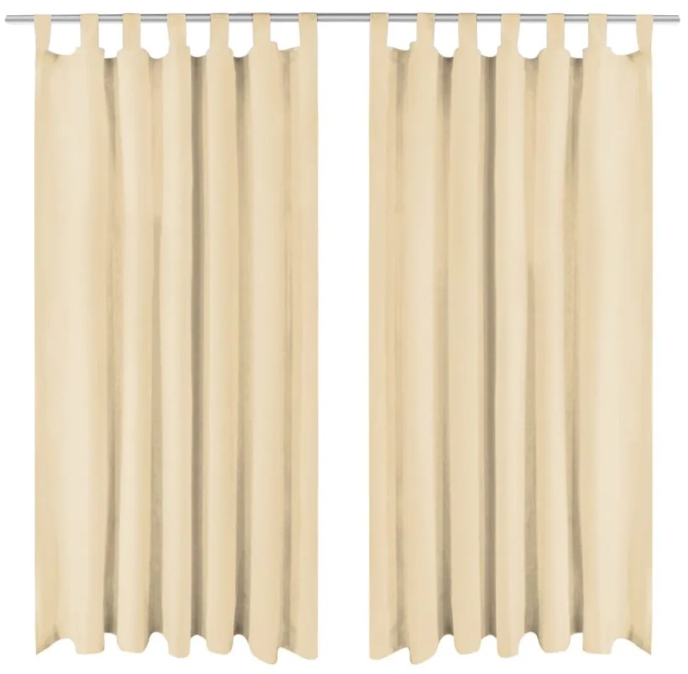 vidaXL Cortinas de cetim com presilhas 2 pcs 140x175 cm bege