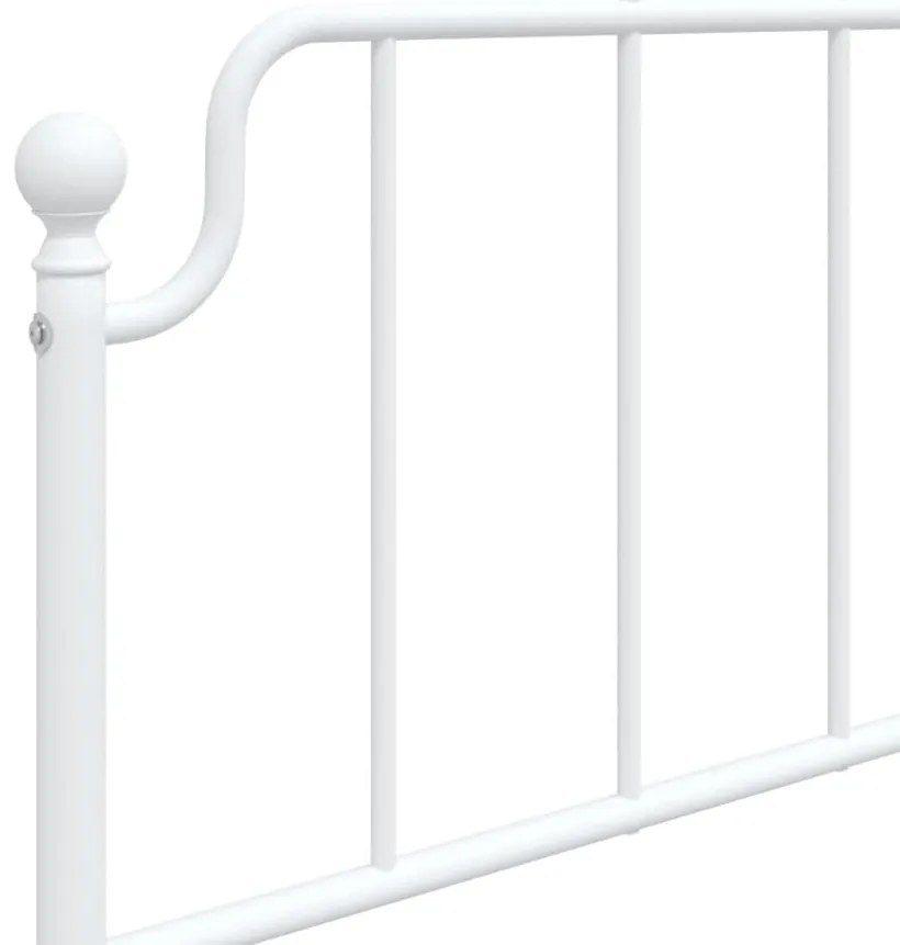 Estrutura de cama com cabeceira e pés 107x203 cm metal branco