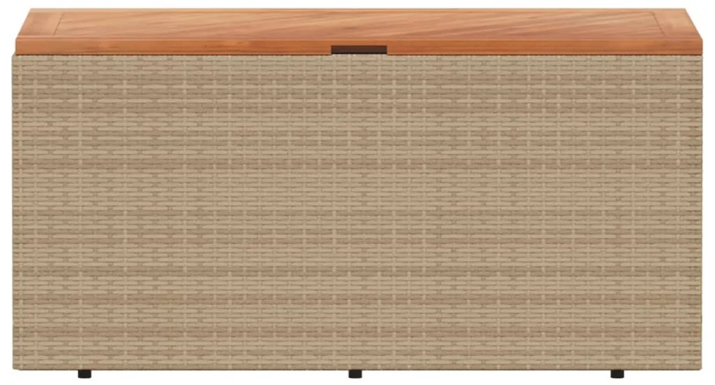 Caixa arrumação jardim 110x50x54 cm vime PE/acácia maciça bege