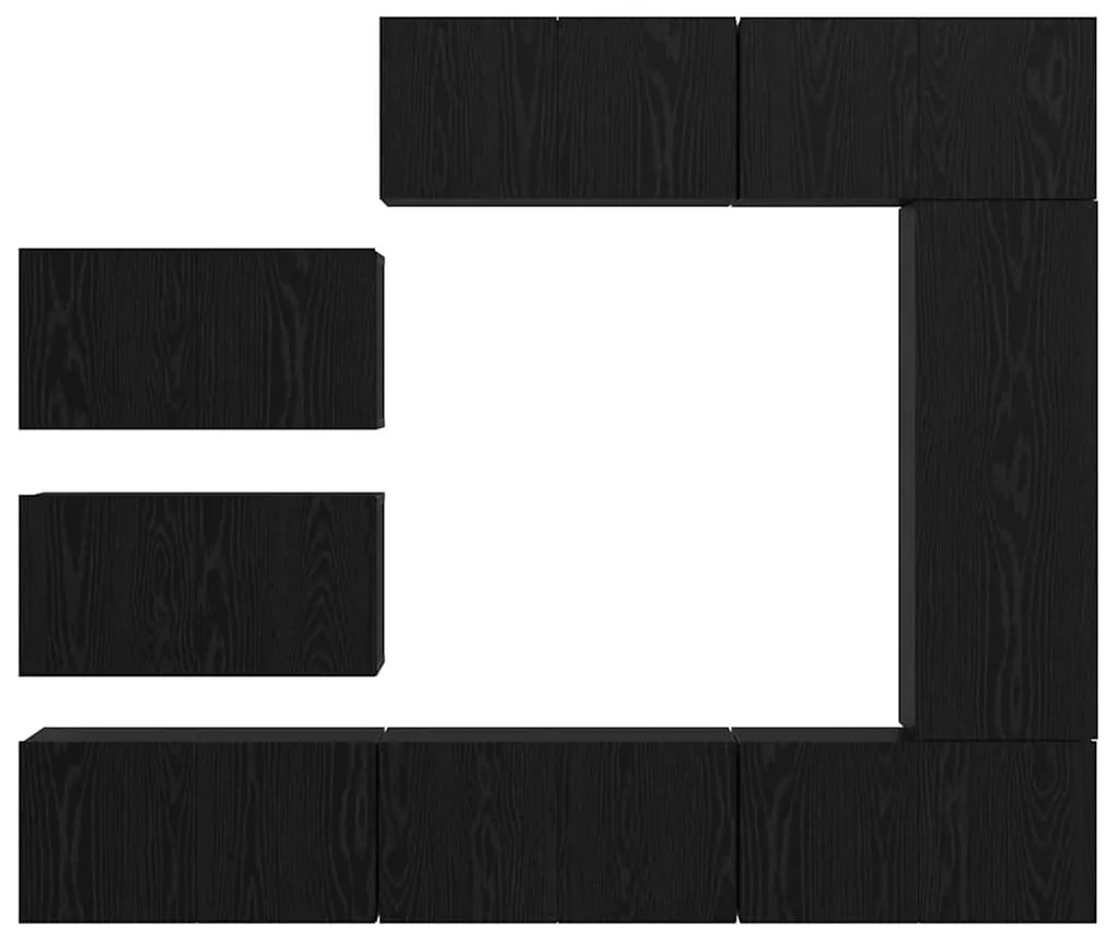 Conjunto de móvel de TV 8 pcs Carvalho preto 30.5 x 30 x 90 cm