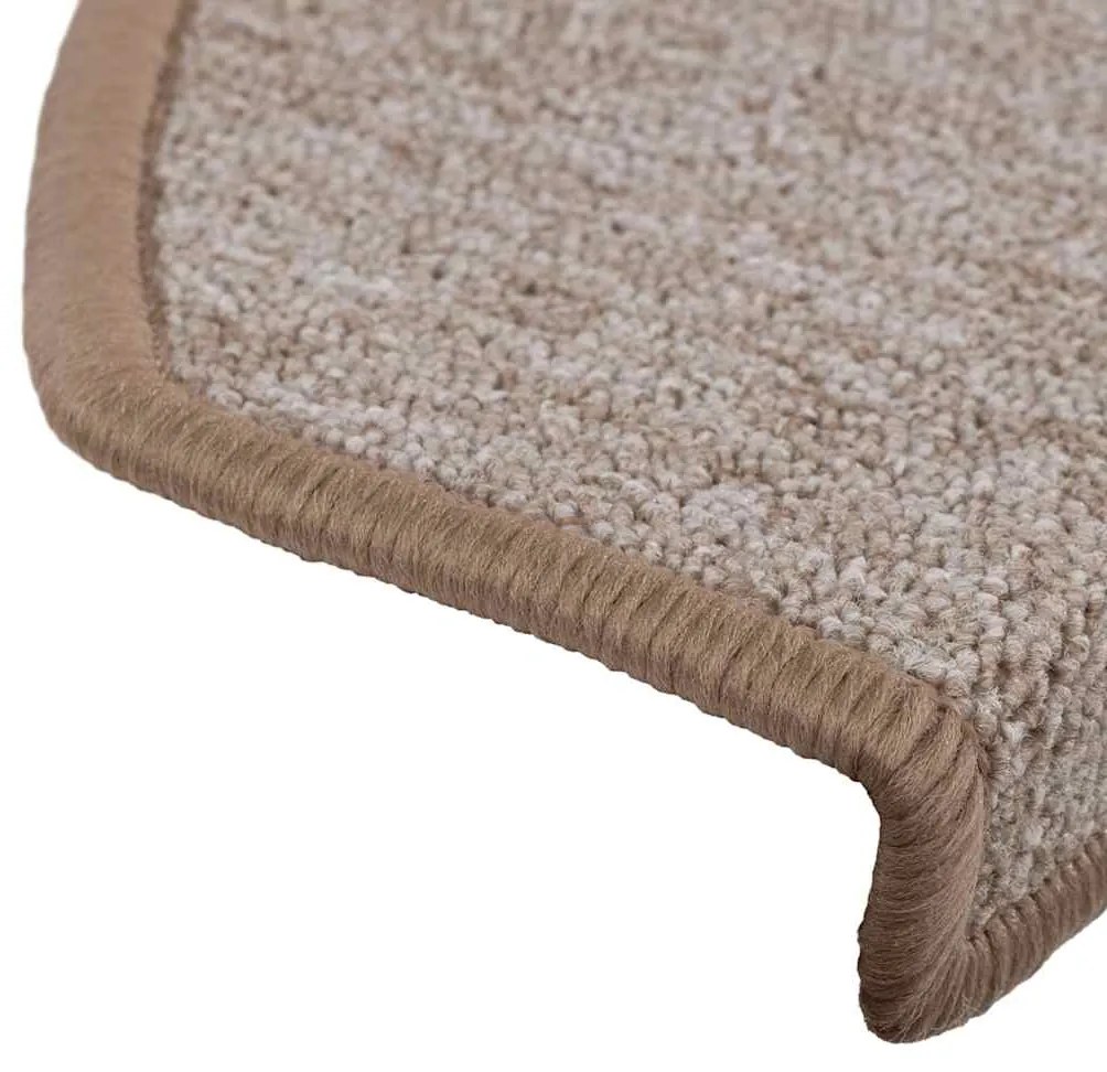 Tapetes de escada 30 pcs 65x24x4 cm castanho-claro