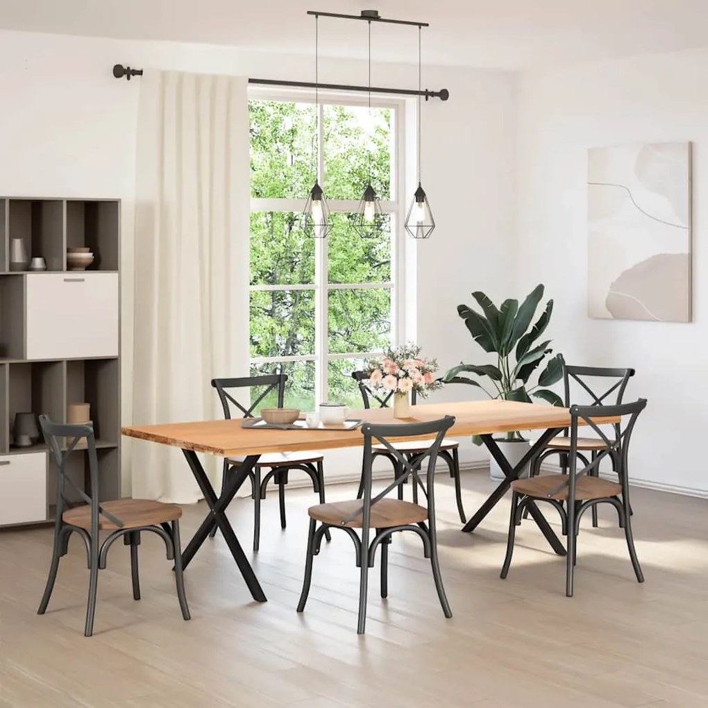 Pés para mesa de jantar em formato de X, 2 peças, preto, 90x (72-73) c