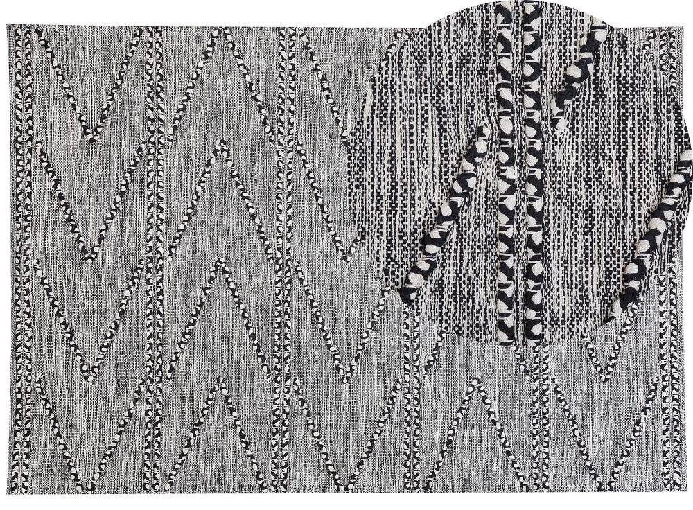 Tapete de algodão preto e branco 160 x 230 cm TERMAL Beliani