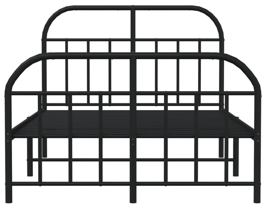 Estrutura de cama com cabeceira e pés 120x190 cm metal preto