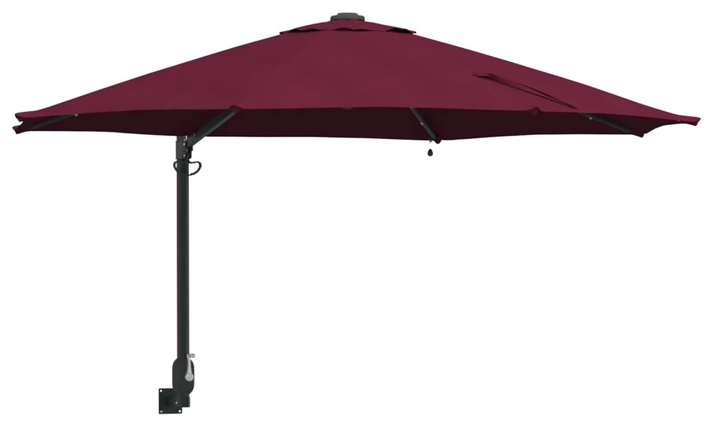 vidaXL Guarda-sol de Jardim Vermelho Bordeaux 248 x 248 x 148 cm