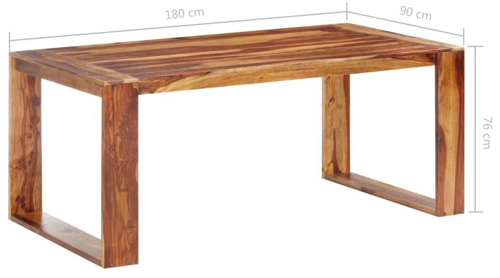 Mesa de jantar 180x90x76 cm madeira maciça