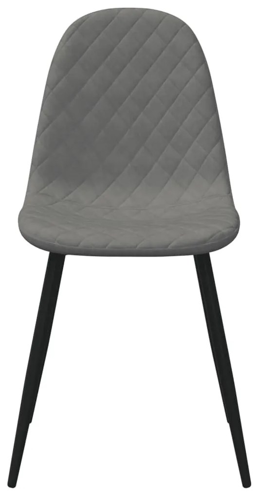 Cadeiras de jantar 4 pcs veludo cinzento-claro
