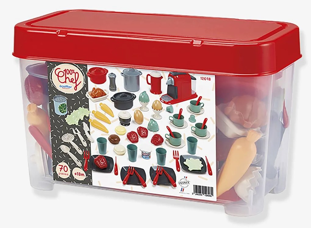 Conjunto de louça 70 peças Ecoiffier multicolor