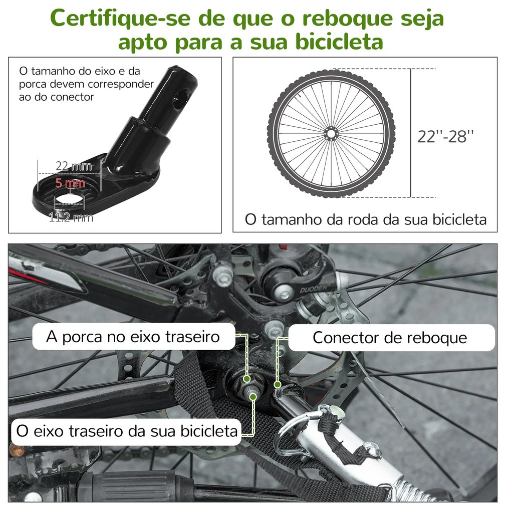 PawHut Reboque de Bicicleta para Cães 2 em 1 Carrinho para Animais de