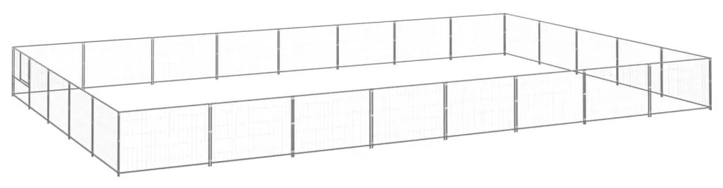 vidaXL Canil para cães 40 m² aço prateado