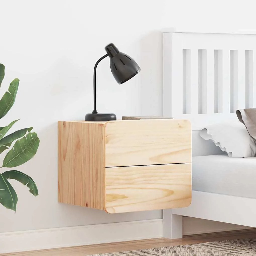 vidaXL Mesa-de-cabeceira com gaveta 2 pcs Natural 39 x 34 x 33 cm