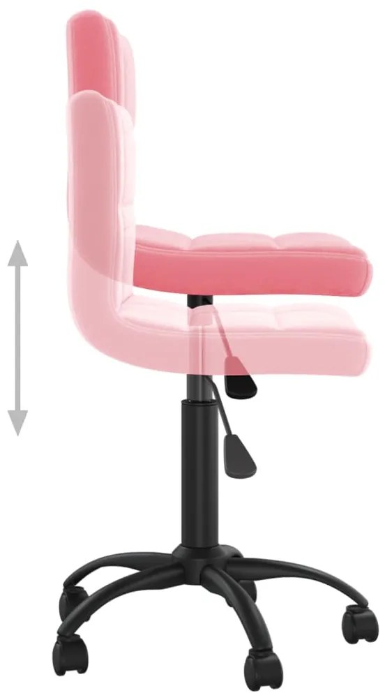 Cadeira de escritório giratória veludo rosa