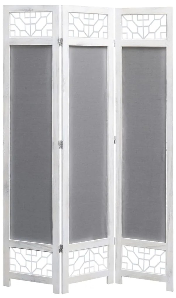 vidaXL Biombo com 3 painéis 105x165 cm tecido cinzento