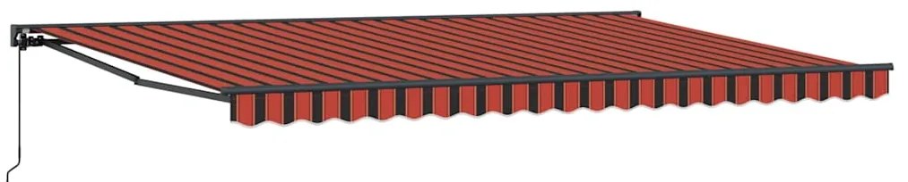 Toldo Retrátil Manual Laranja e Marrom 500x300 cm