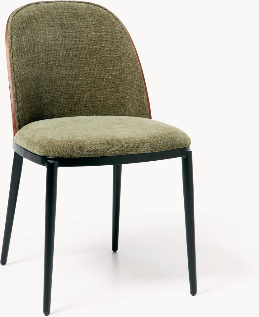 Cadeira de jantar estofada em chenille Amira