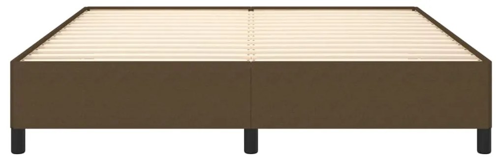 Estrutura de cama sem colchão 180x200 cm tecido castanho-escuro