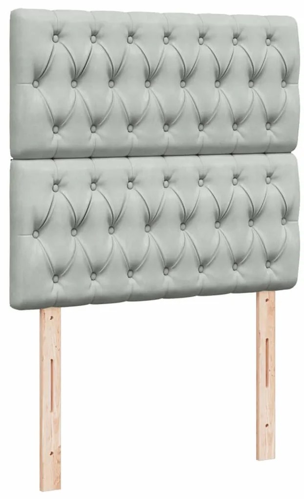 Cama com molas/colchão 80x200 cm veludo cinza-claro