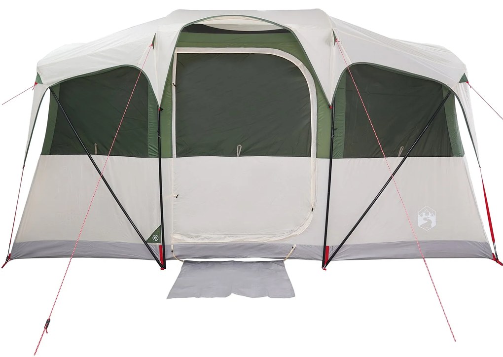 Tenda Familiar vidaXL com Janelas Cúpula Verde para 10 Pessoas Imperme