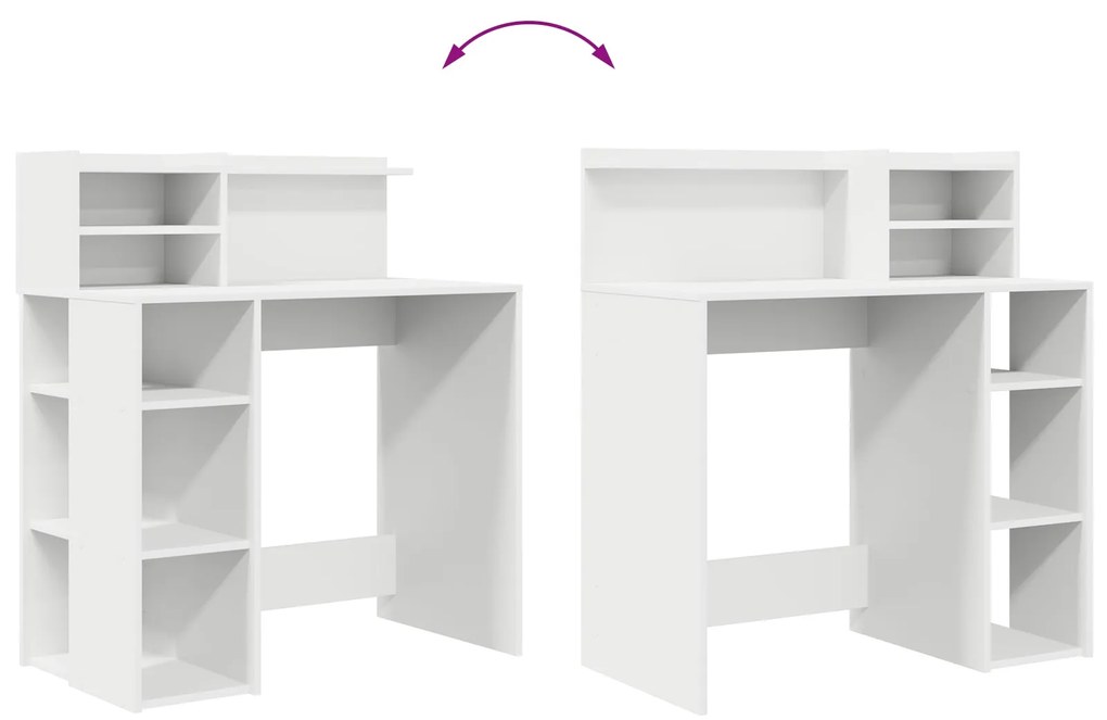 Mesa com Armazenamento Branca 90x48x101.5 cm Madeira Engenheirada
