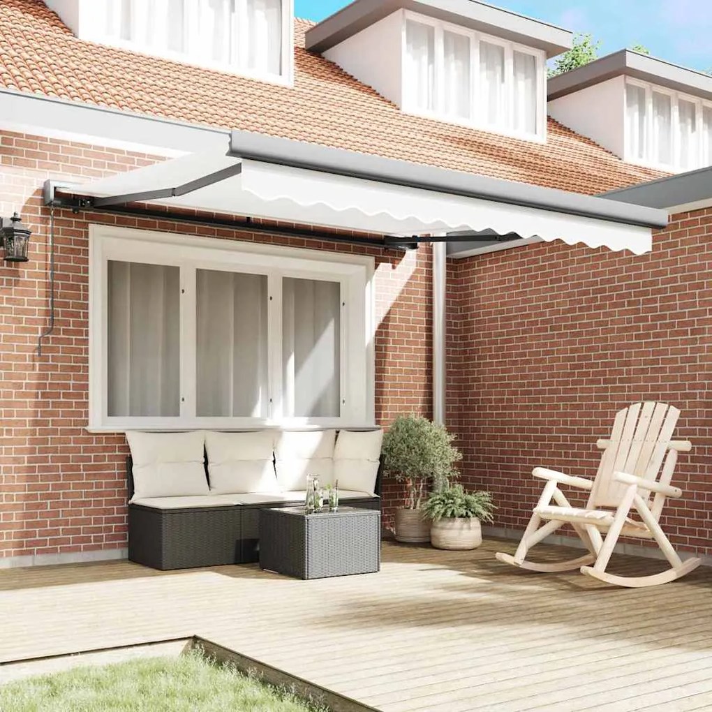 Toldo Manual Retrátil vidaXL Branco 350x250 cm