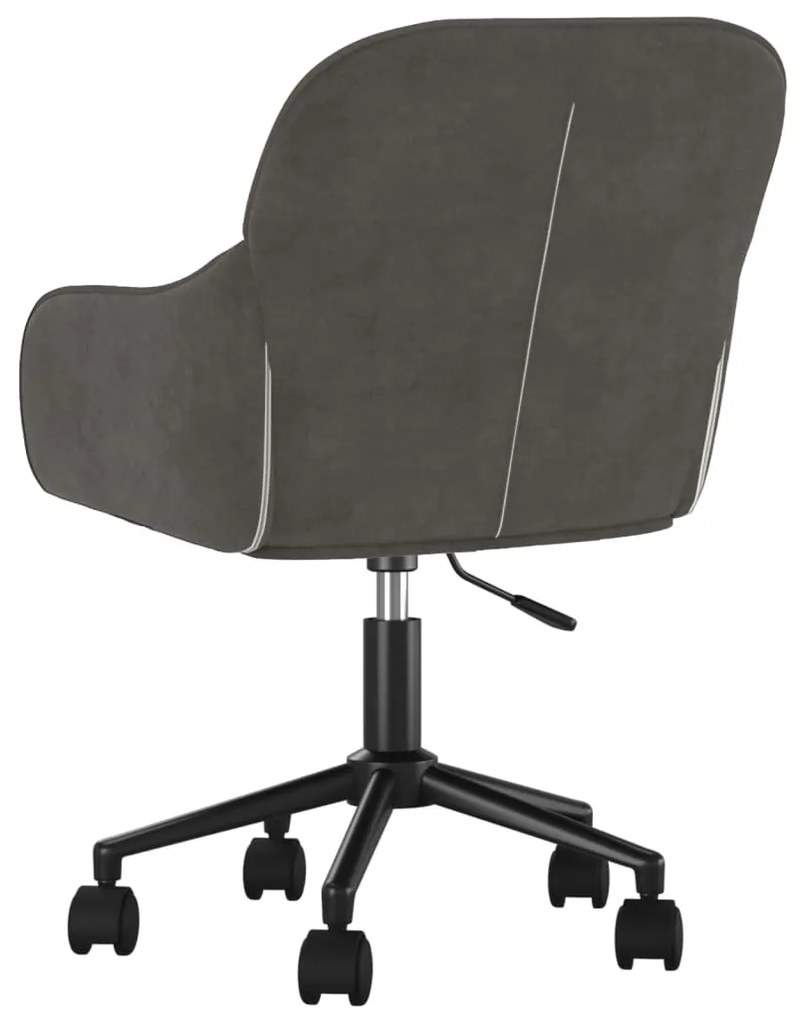 Cadeiras de jantar giratórias 2 pcs veludo cinzento-escuro