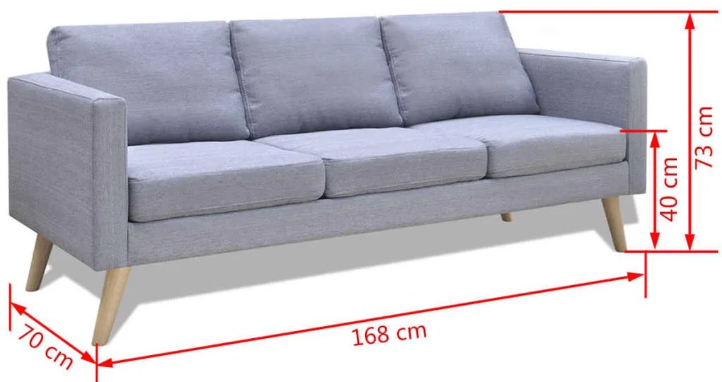 Conjunto de sofás de 2 lugares e 3 lugares tecido cinza claro