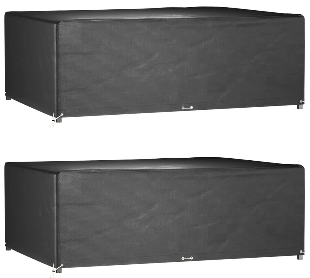 3155354 vidaXL Capas móveis de jardim 2 pcs 12 ilhós 230x165x80 cm retangular