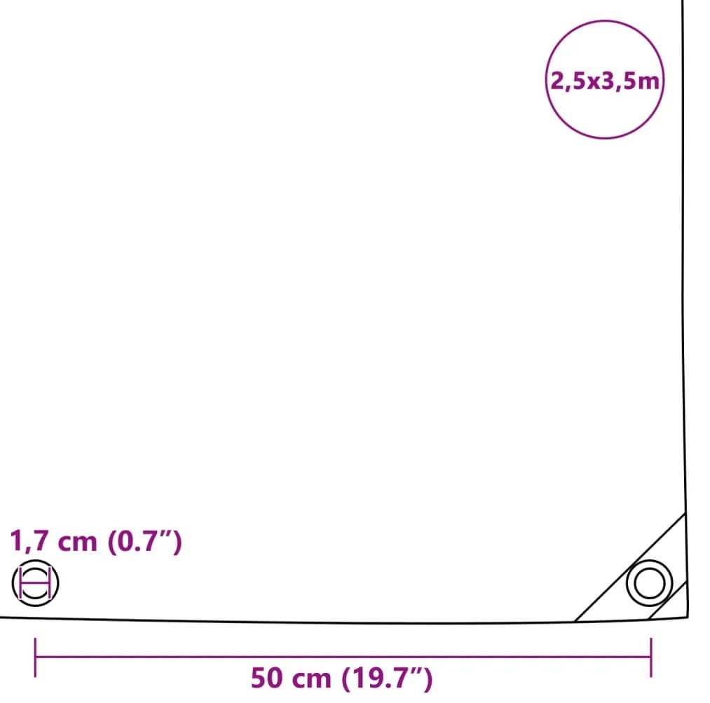 Lona 650 g/m² 2,5x3,5 m azul
