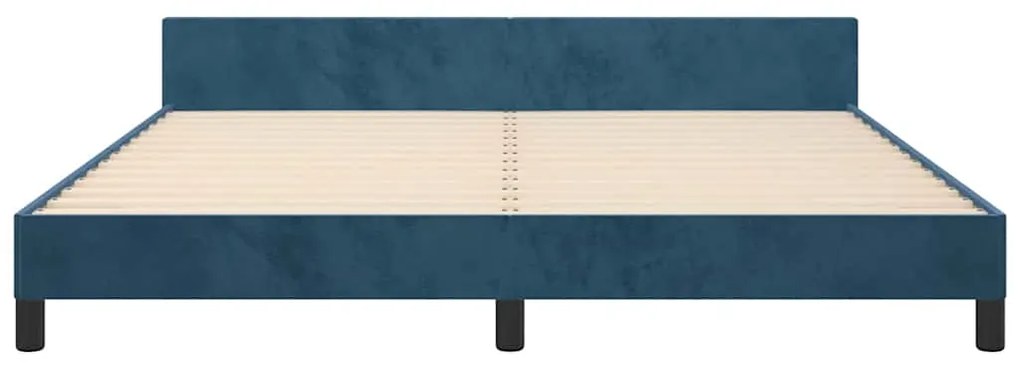 Estrutura de cama sem colchão 180x200 cm veludo azul-escuro