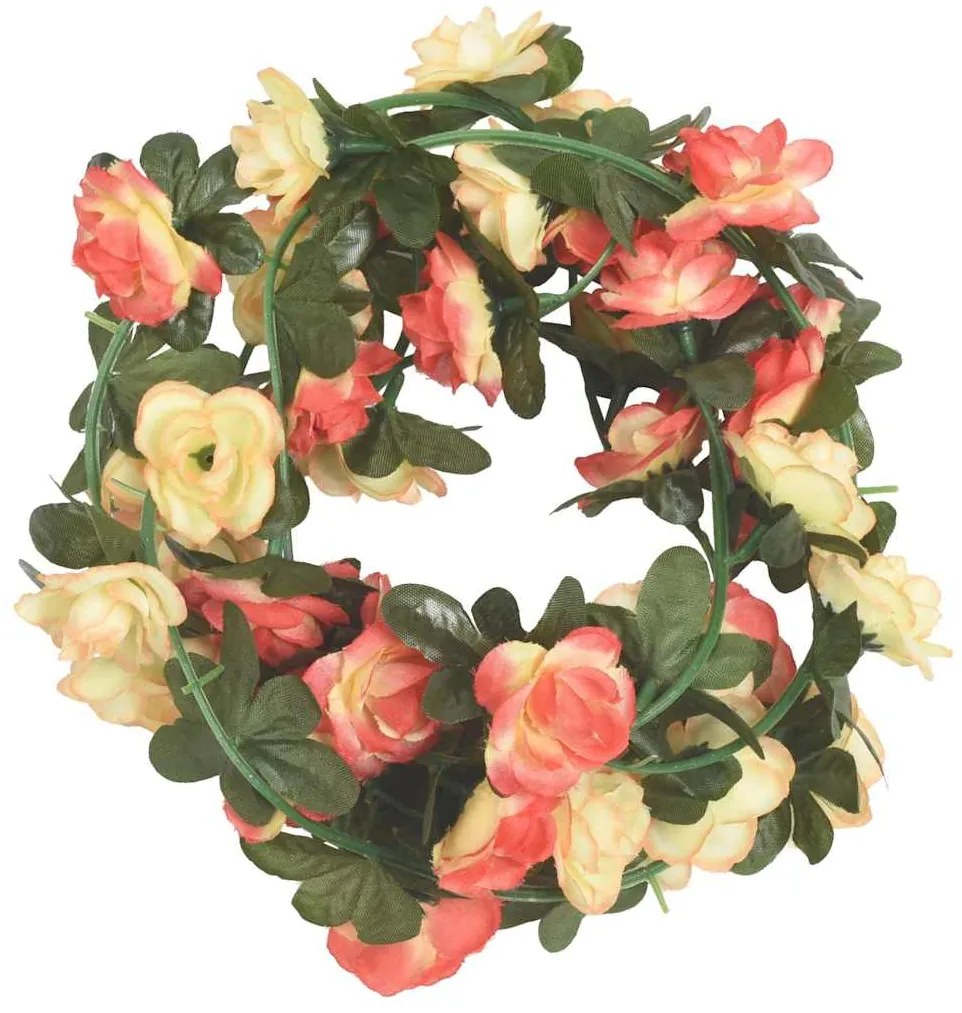 Grinaldas de flores de Natal 6 pcs 240 cm rosa e champanhe