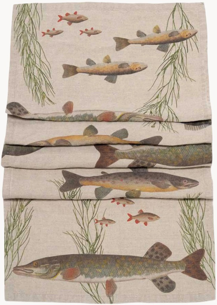 Corredor de mesa em linho Freshwater Fish