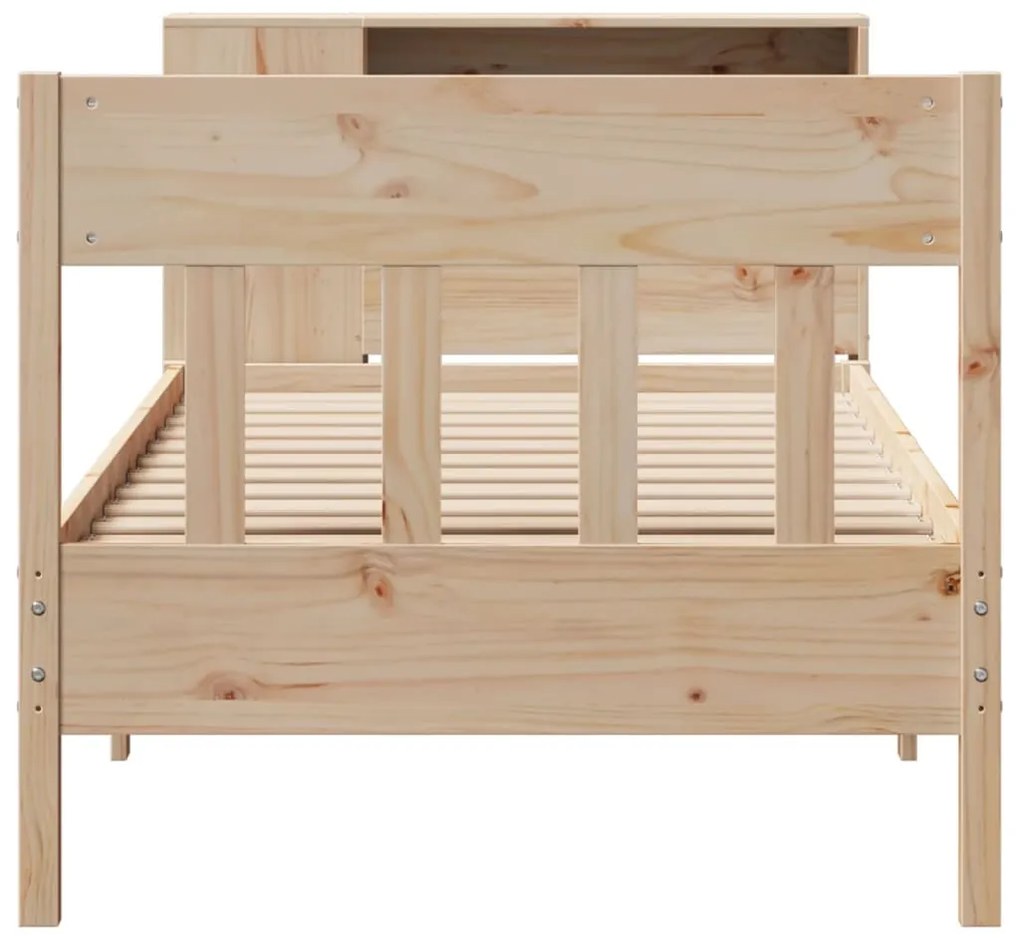 Cama com estante sem colchão 75x190 cm pinho maciço