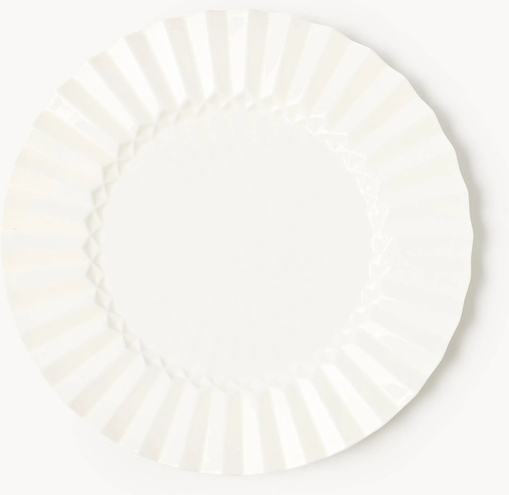 Pratos de jantar em porcelana com padrão em relevo Antonin, conjunto de 4