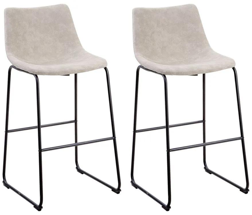 Conjunto de 2 cadeiras de bar em tecido creme FRANKS Beliani
