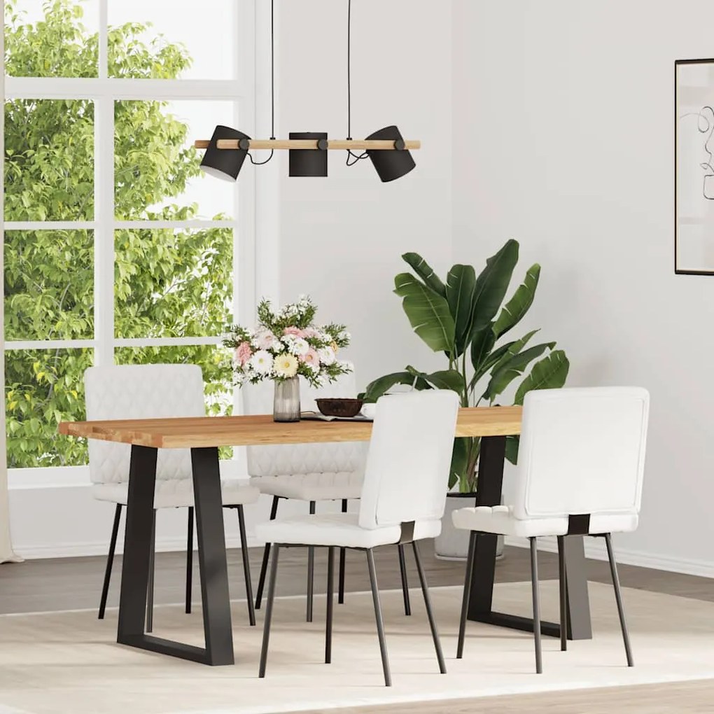 Cadeiras de jantar 4 pcs couro artificial branco