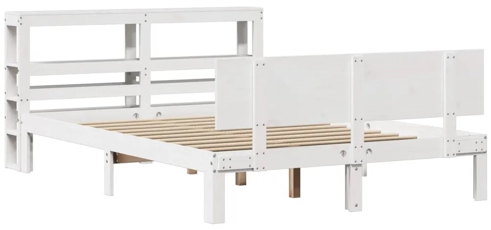 Estrutura de cama c/ cabeceira sem colchão 140x200 cm branco