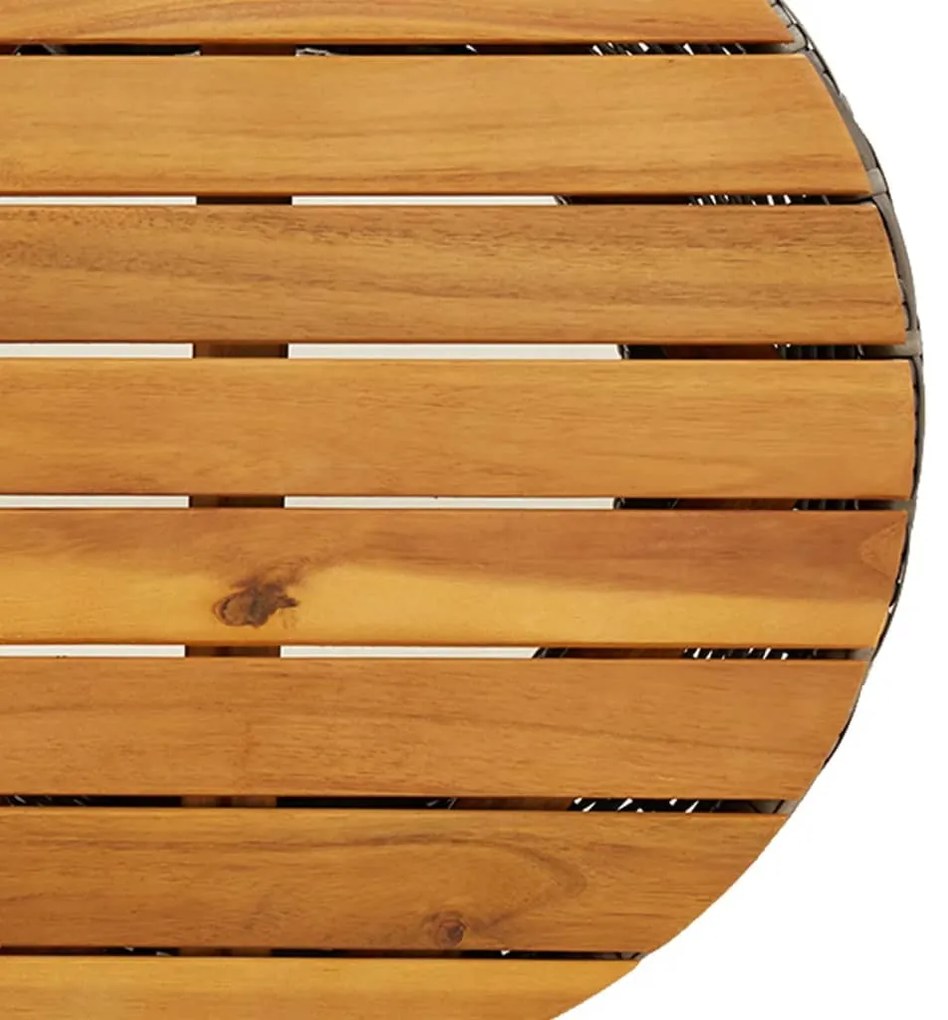 Mesa de apoio formato de djembé vime PE/madeira maciça cinza