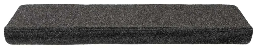 Tapetes de escada autoadesivos 30 pcs 65x21x4 cm antracite