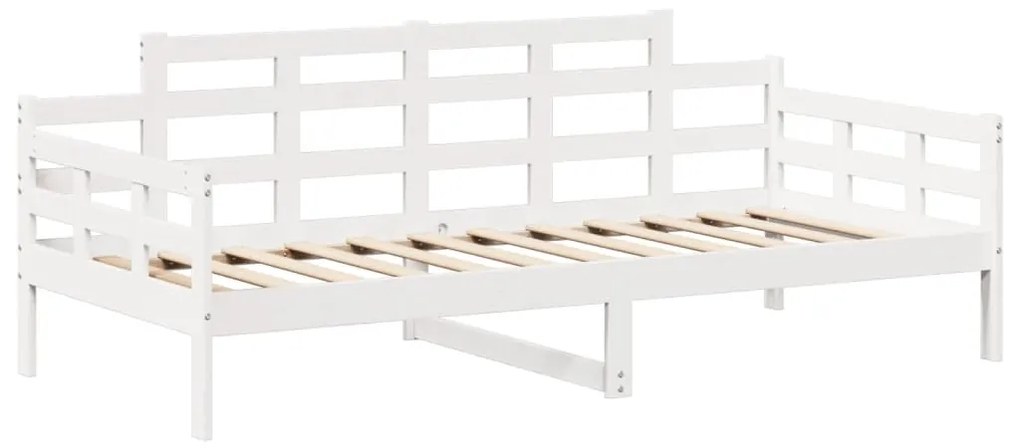 Sofá-cama com telhado 90x200 cm madeira de pinho maciça branco