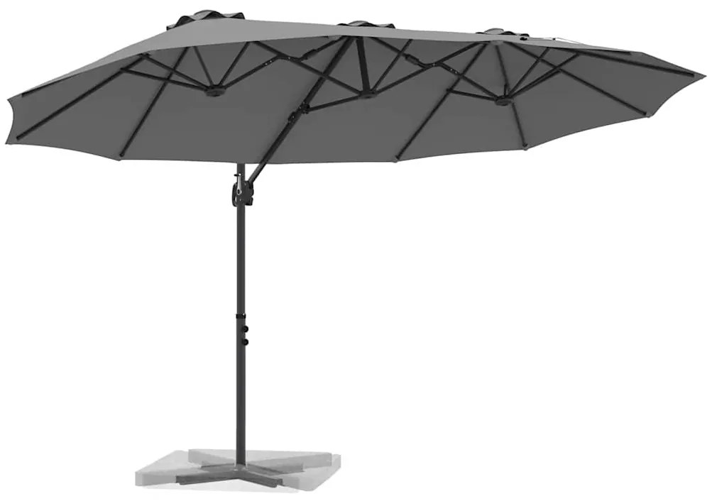Guarda-sol cantilever de jardim Antracite 372 x 198 x 253 cm