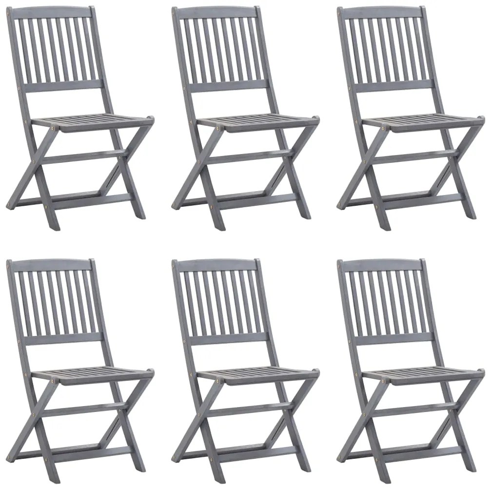 vidaXL Cadeiras de jardim dobráveis 6 pcs madeira de acácia maciça