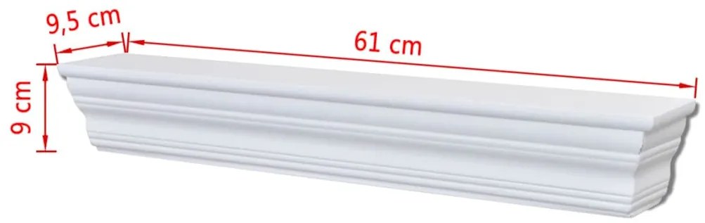 Prateleiras de parede Aaliyah 2 pcs branco