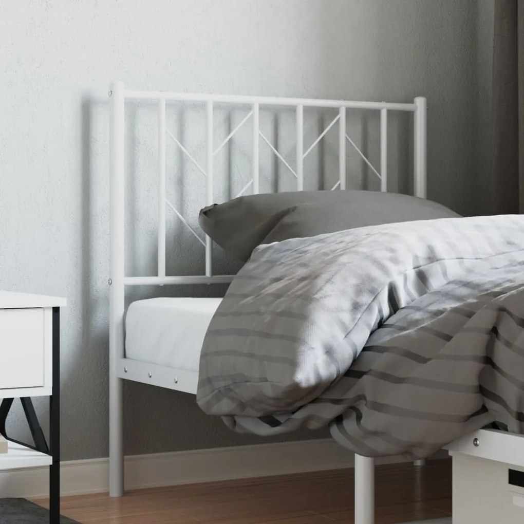 Cabeceira de cama 80 cm metal branco