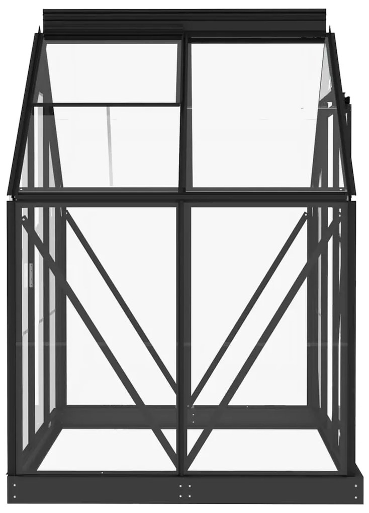 Estufa 155x103x191 cm alumínio e vidro antracite