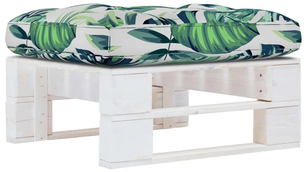 Otomano de paletes para jardim pinho impregnado branco