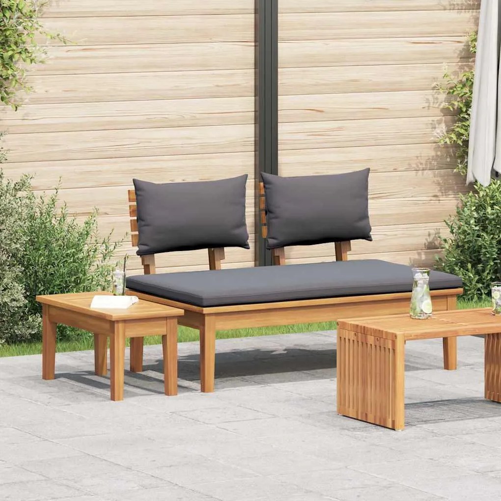 vidaXL Banco de jardim 2 pcs Castanho Madeira de teca maciça
