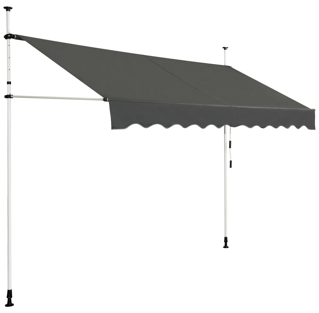 Toldo de grampo 300 cm de largura toldo de varanda sem perfuração resistente a UV altura ajustável verde