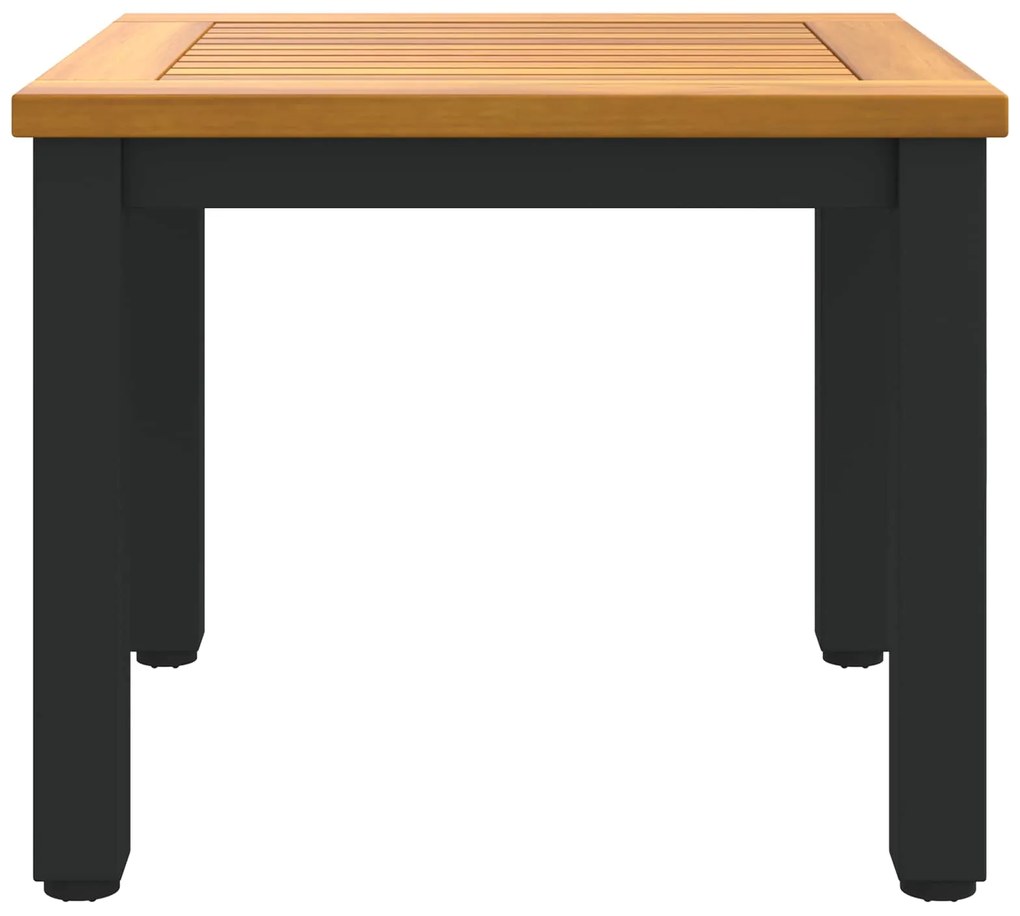 vidaXL Mesa de Exterior Natural e Preto 45 x 45 x 38 cm